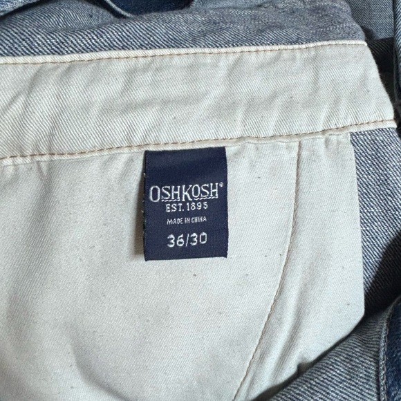 Oshkosh B'Gosh Overalls Bibs 36 Medium Wash Carpenter Farm Ranch Grunge - Picture 11 of 12